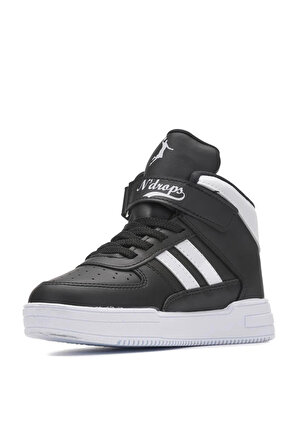 Calibron Boğazlı, Ortopedik, Cırtlı, Siyah Beyaz Renkli Çocuk Spor Ayakkabı 